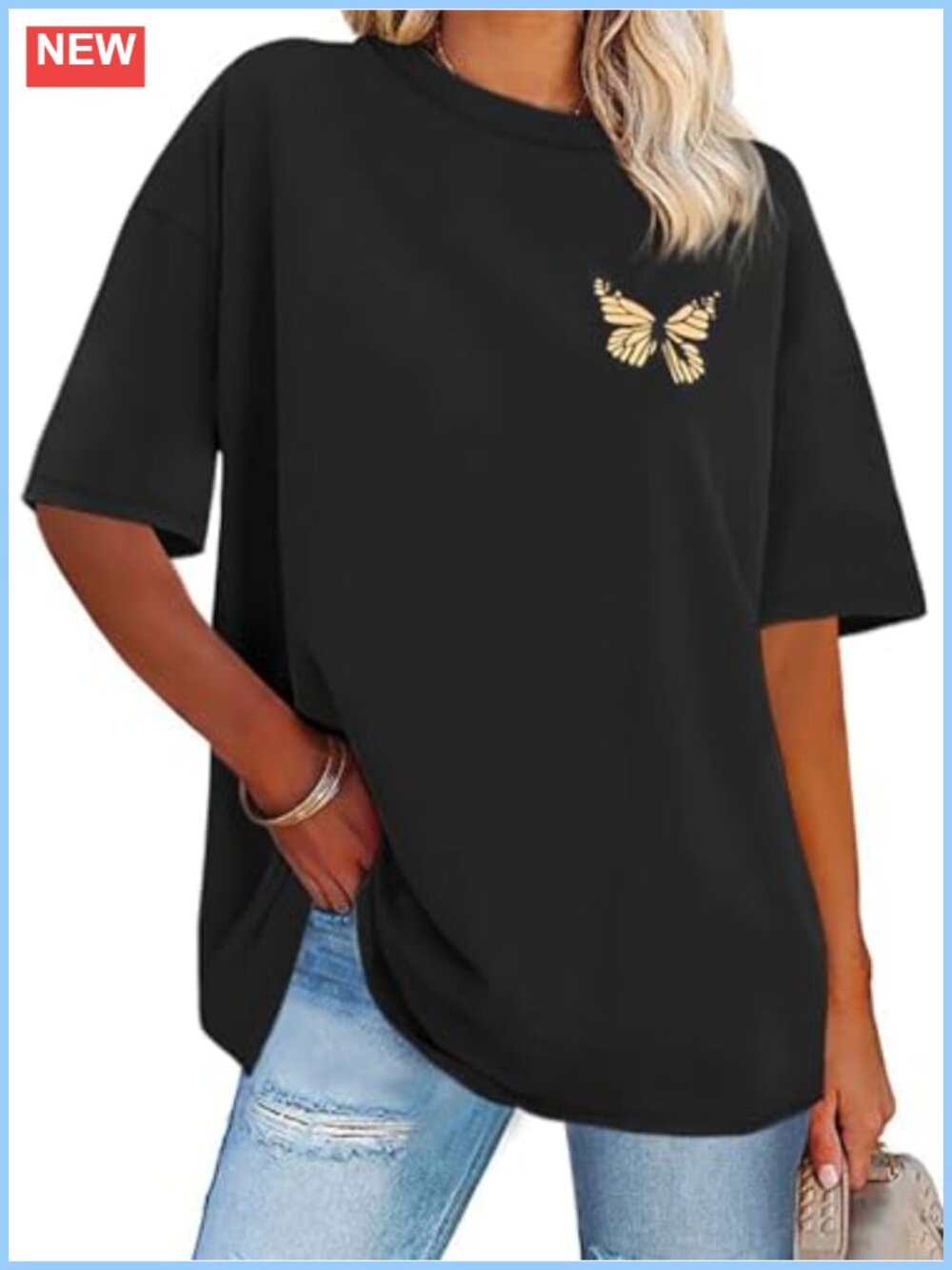 Oversized Graphic T-Shirt Crew Neck Short Sleeve Summer Top